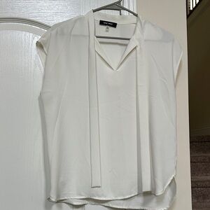 Nine West Cream Blouse with Tie Accent